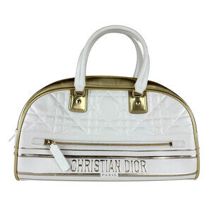 CHRISTIAN DIOR White Leather Shoulder Bag